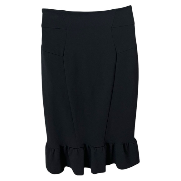 Diane Von Furstenberg DVF Size 6 Linette Black Trumpet High Waist Stretch Skirt - Picture 1 of 6